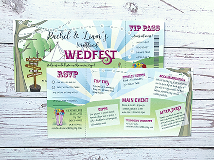 Double Sided Invitation with Guest Information on Reverse